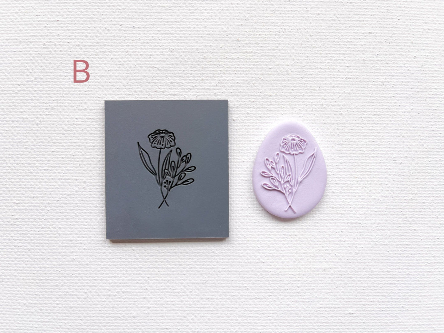 Embossing Texture Mat for Polymer Clay, Spring Flowers #2