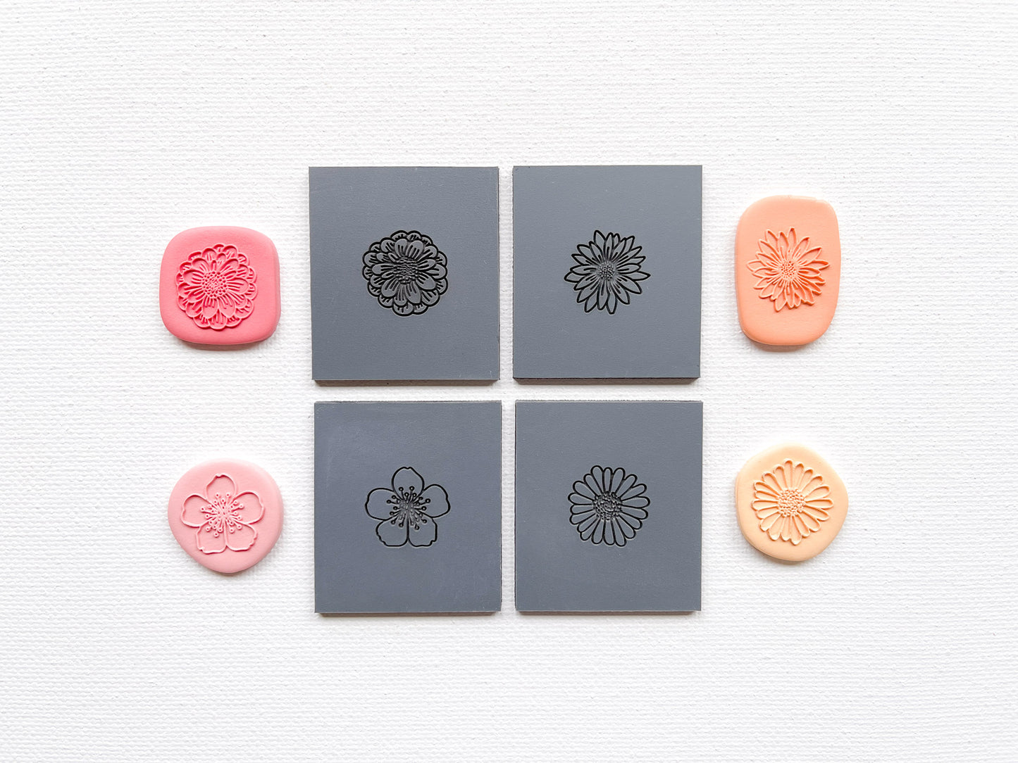 Embossing Texture Mat for Polymer Clay, Spring Flowers #1