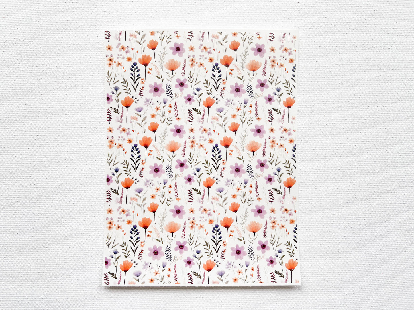 Transfer Sheet for Polymer Clay, Orange Purple Florals