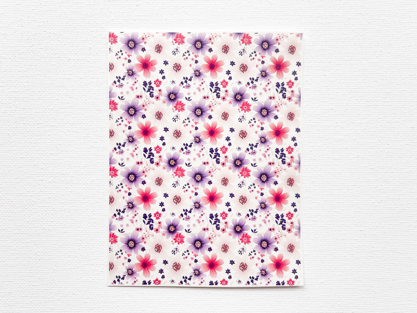 Transfer Sheet for Polymer Clay, Purple Pink Flowers #1
