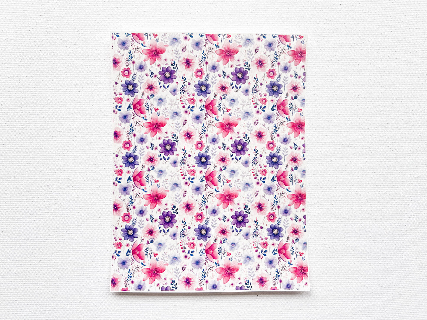 Transfer Sheet for Polymer Clay, Purple Pink Flowers #2
