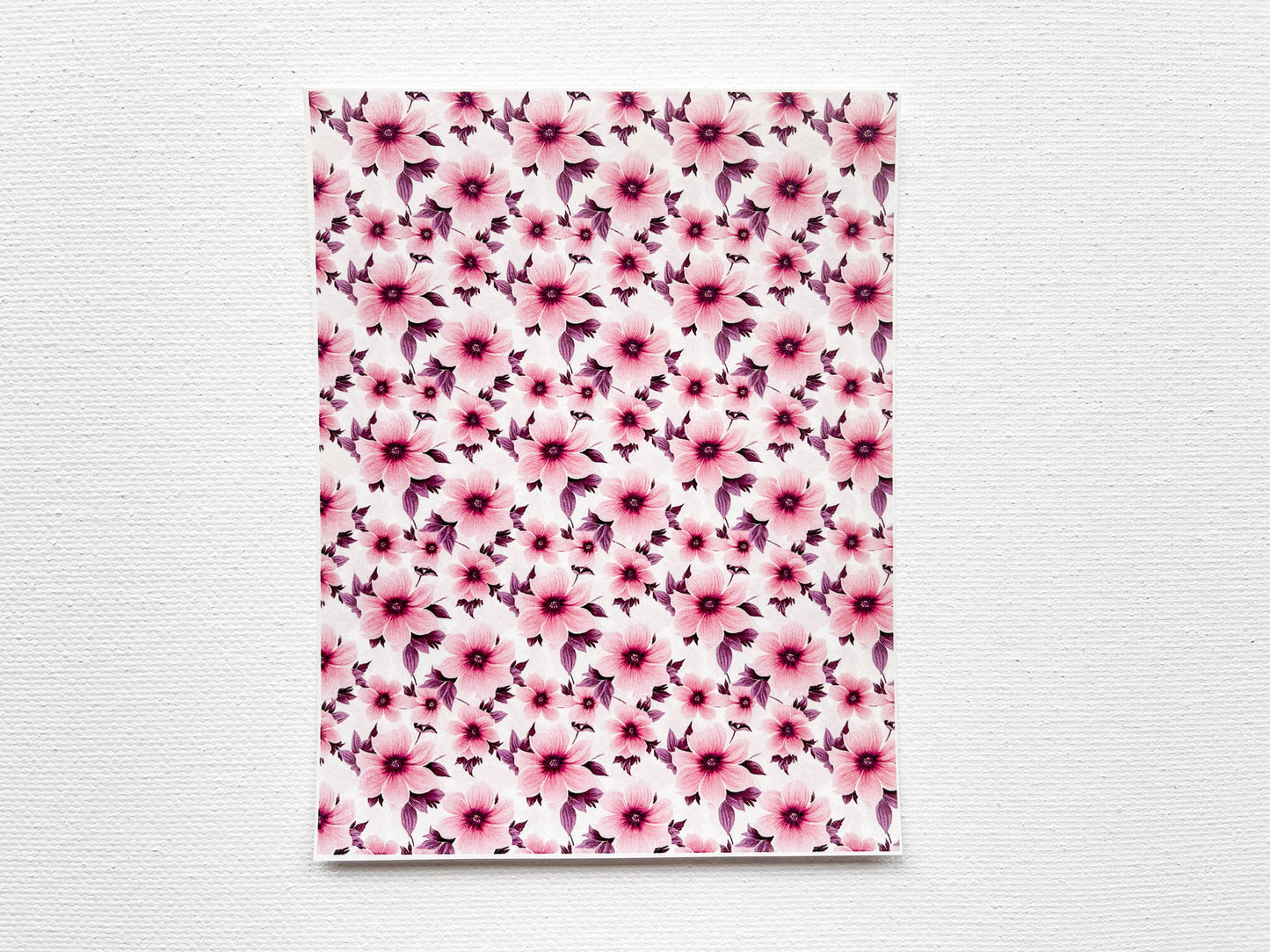 Transfer Sheet for Polymer Clay, Pink Florals