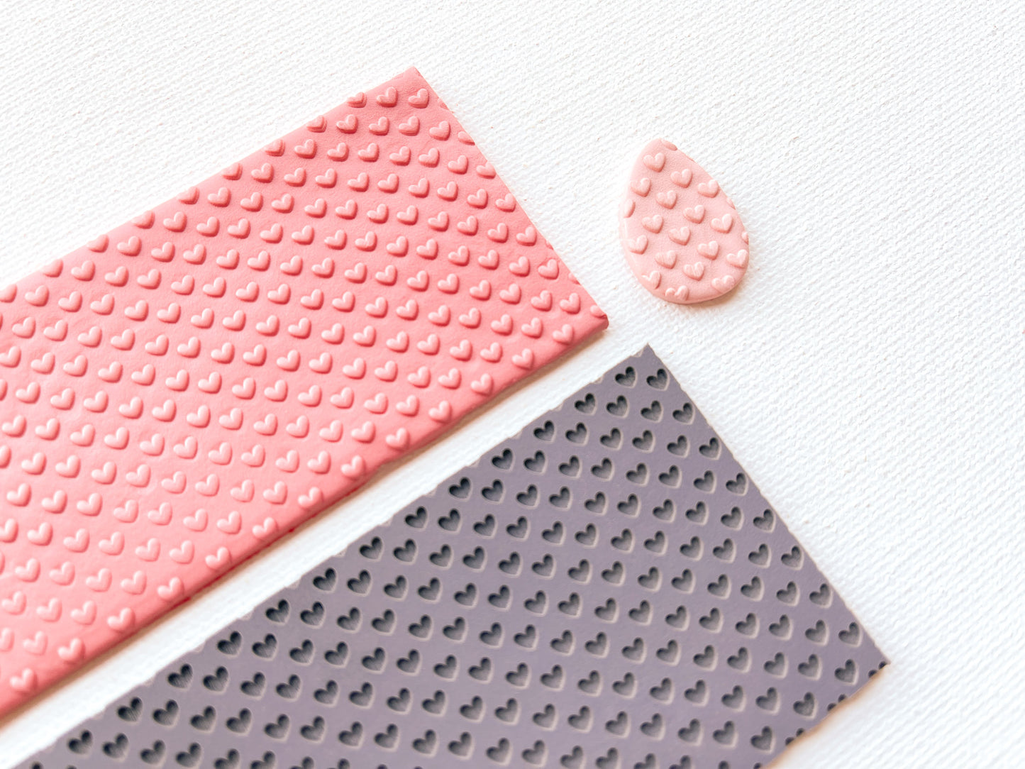Texture Mat for Polymer Clay, Tiny Hearts