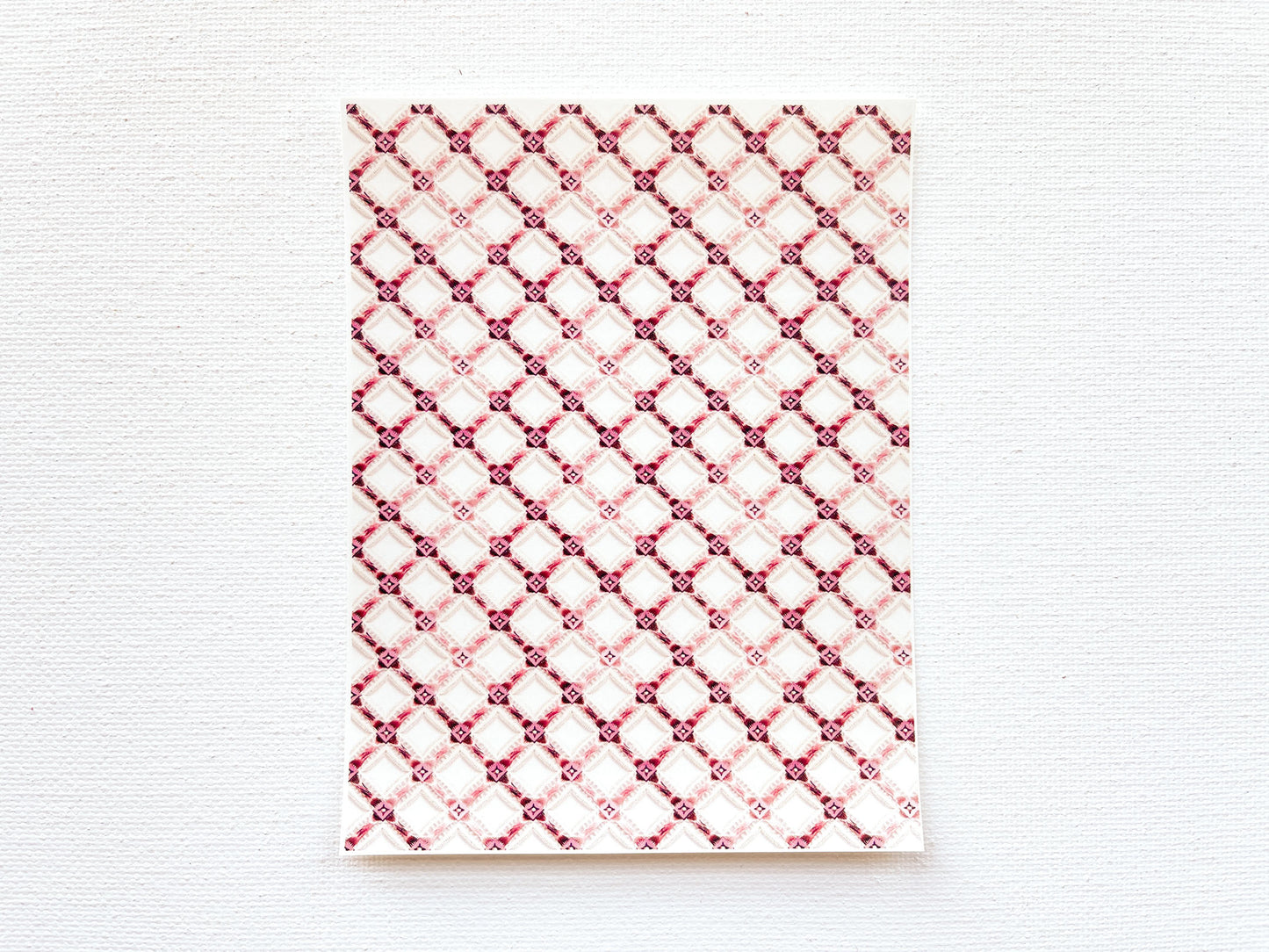 Transfer Sheet for Polymer Clay, Mauve Pink Diamond Pattern