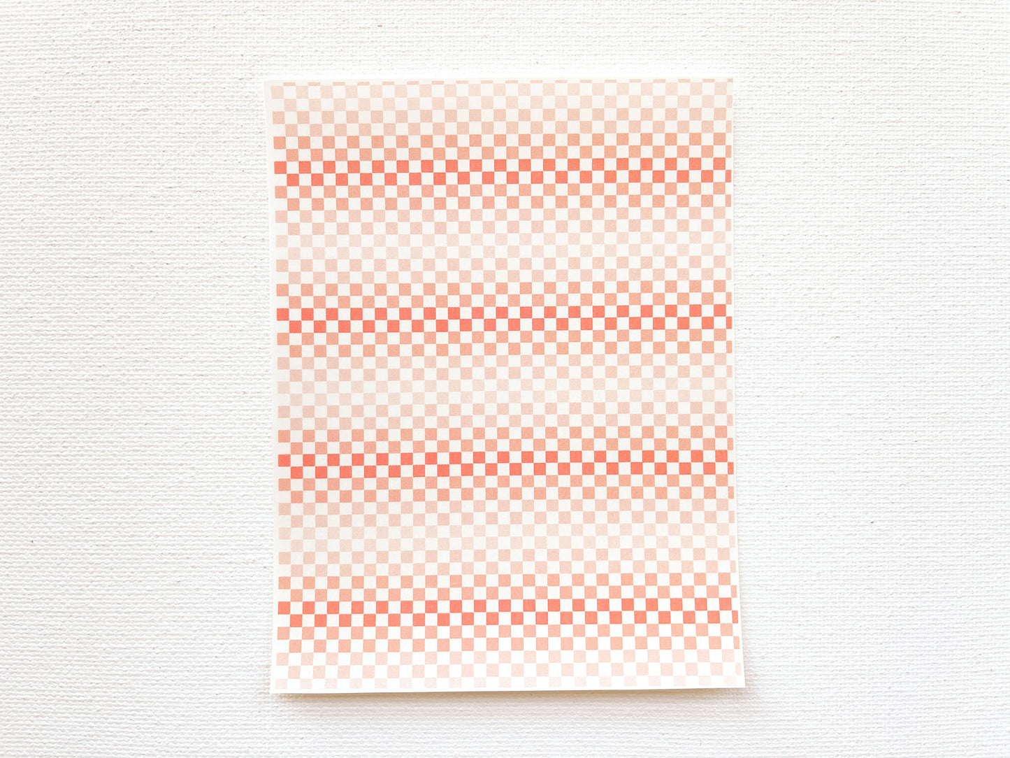 Transfer Sheet for Polymer Clay, Peach Pink Checkerboard Pattern