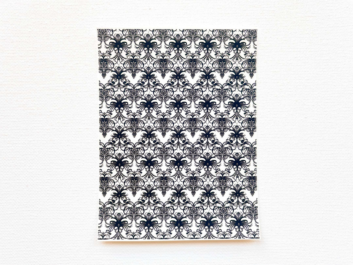 Transfer Sheet for Polymer Clay, Black Lace