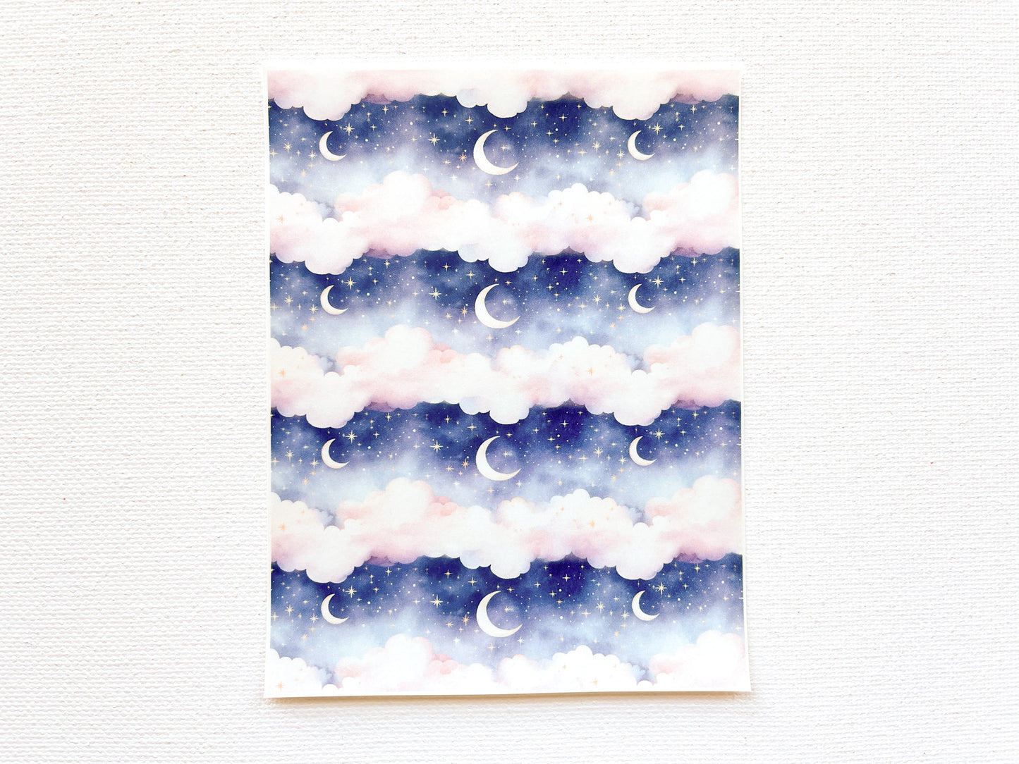 Transfer Sheet for Polymer Clay, Moon and Stars Night Sky