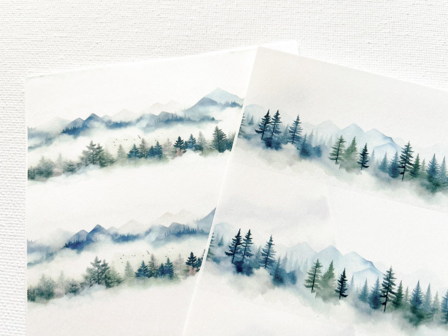 Transfer Sheet for Polymer Clay, Pine Tree Landscape