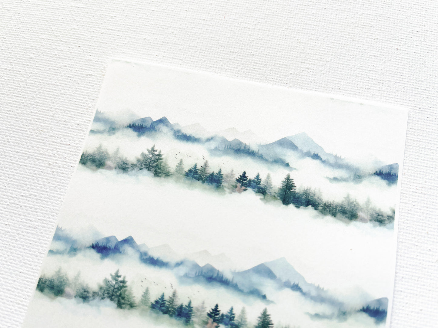 Transfer Sheet for Polymer Clay, Pine Tree Landscape