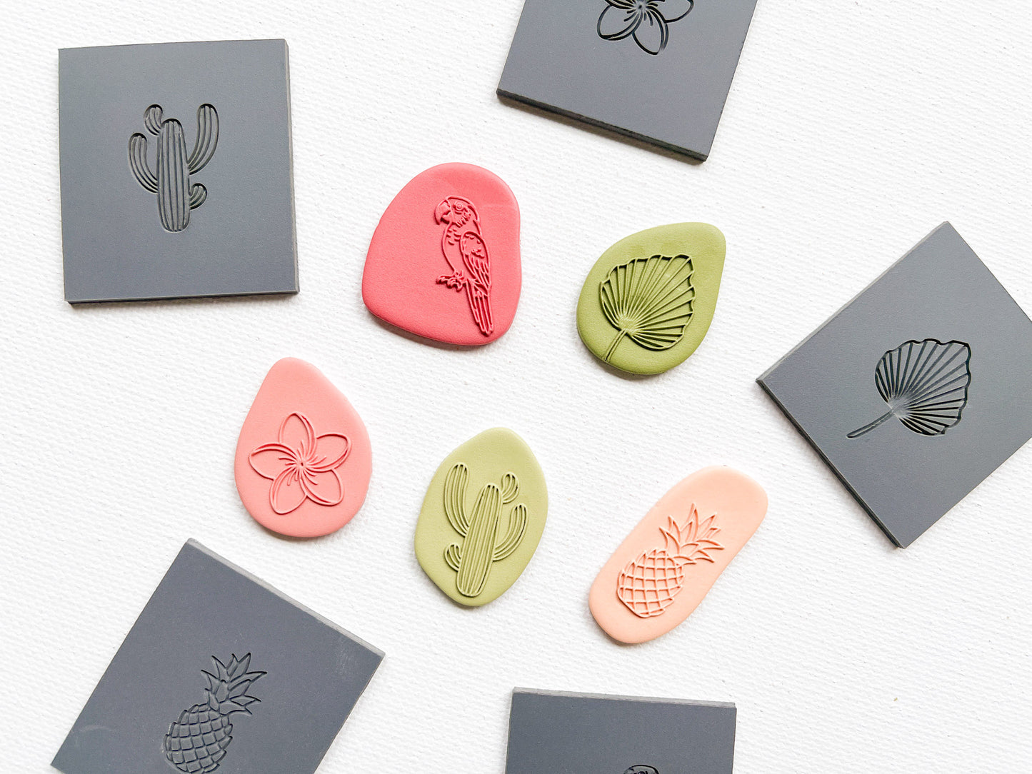 Embossing Texture Mats for Polymer Clay, Tropical Garden