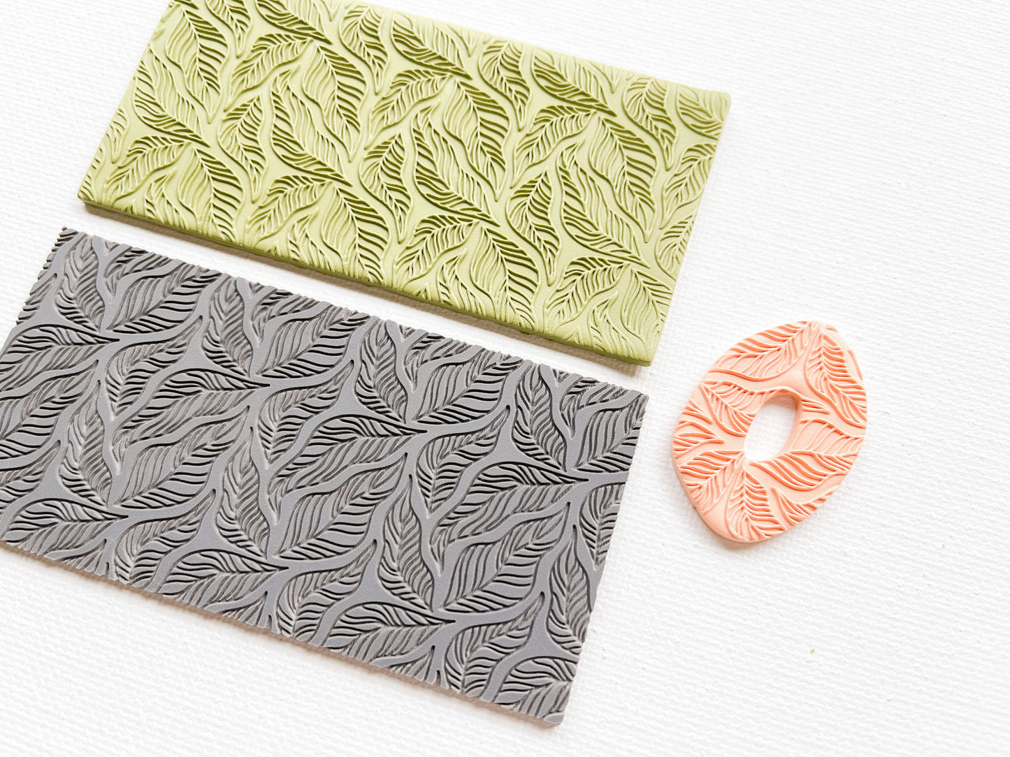 Texture Mat for Polymer Clay, Abstract Leaf Pattern