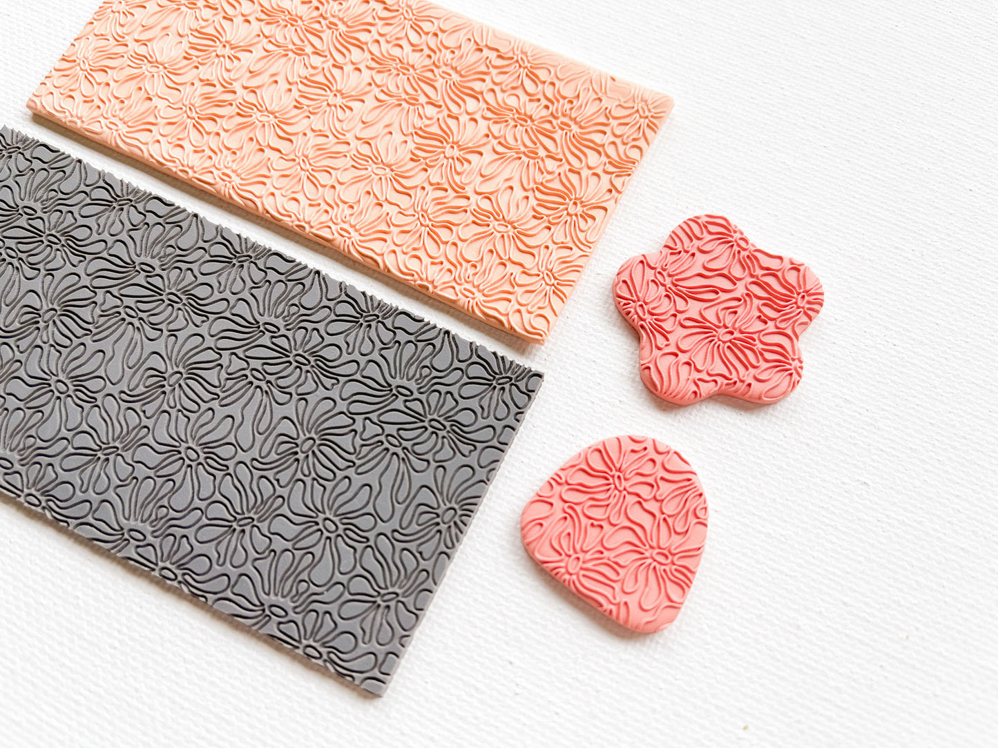 Texture Mat for Polymer Clay, Groovy Abstract Flowers