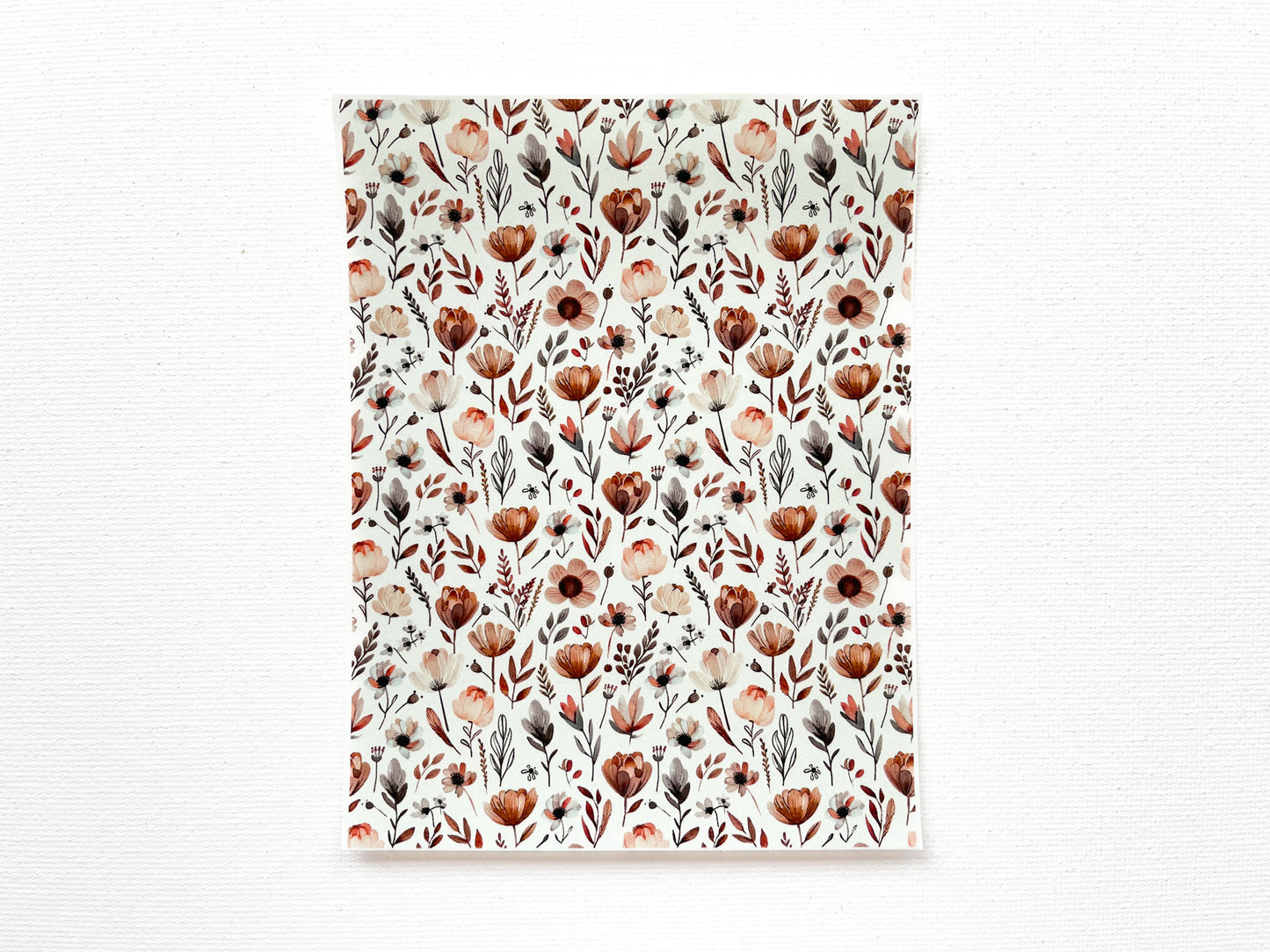 Transfer Sheet for Polymer Clay, Brown Flowers