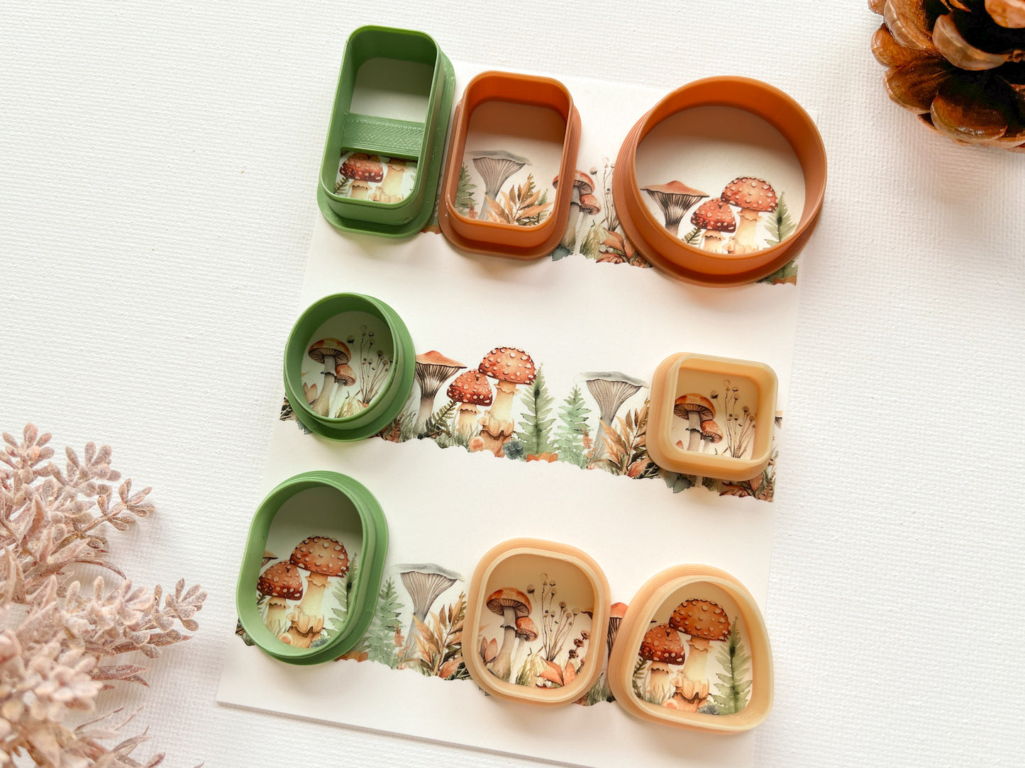 Transfer Sheet for Polymer Clay, Mushroom Garden #2