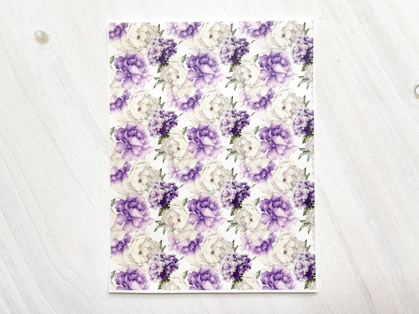 Transfer Sheet for Polymer Clay, Water-Soluble Paper, Peonies and Hydrangeas
