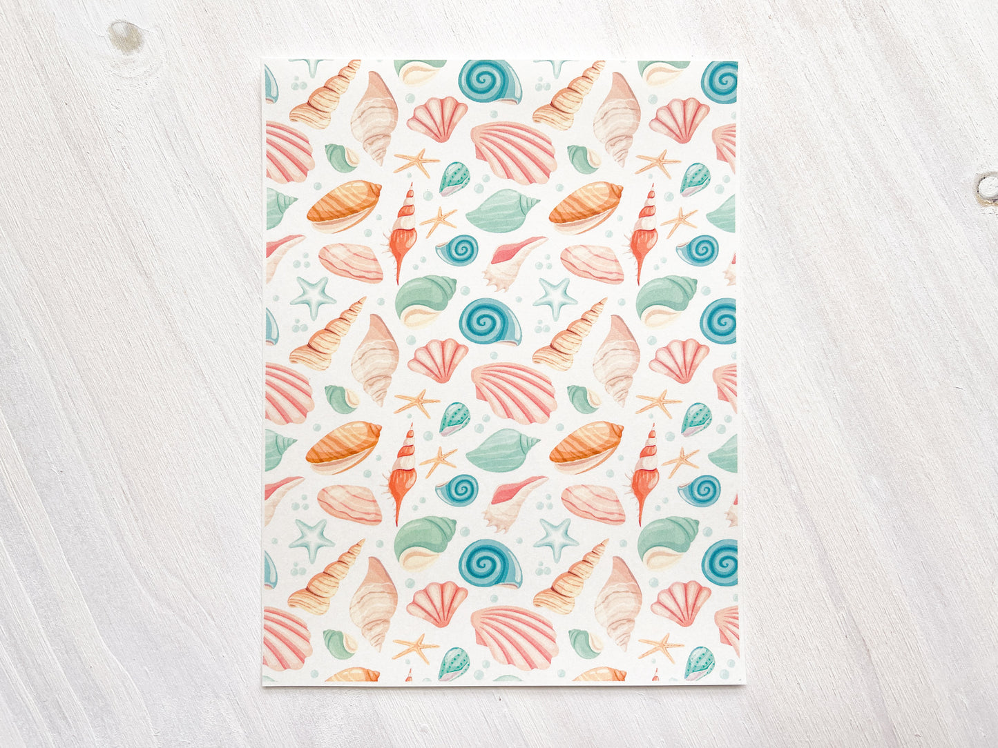 Transfer Sheet for Polymer Clay, Water-Soluble Paper, Seashells and Starfish