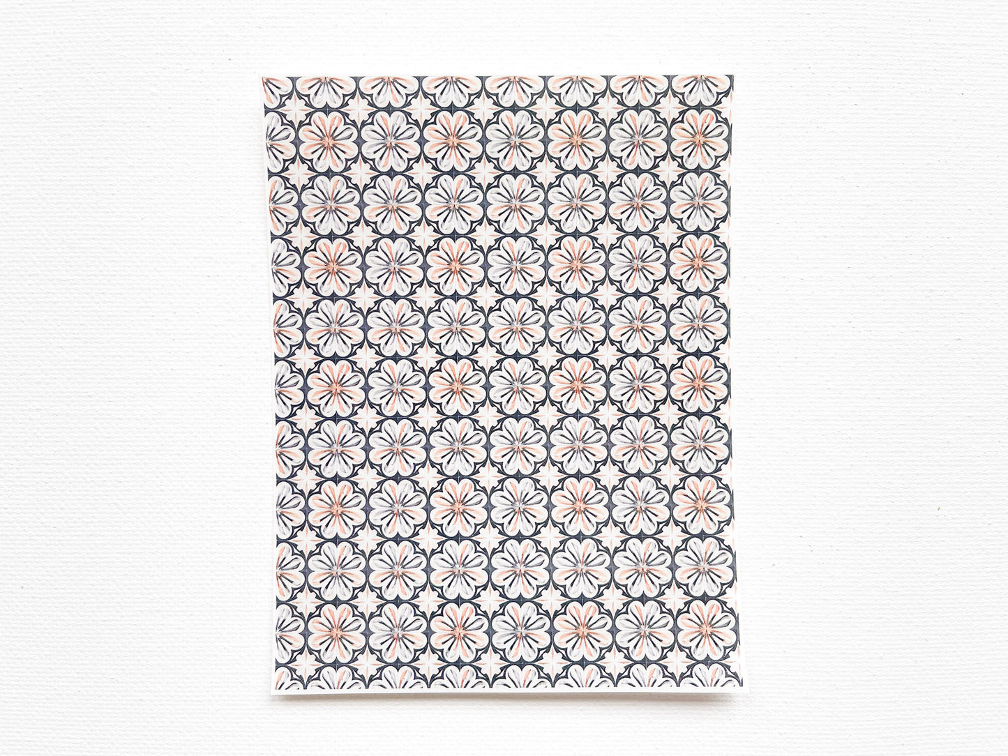 Transfer Sheet for Polymer Clay, Grey Brown Decorative Pattern