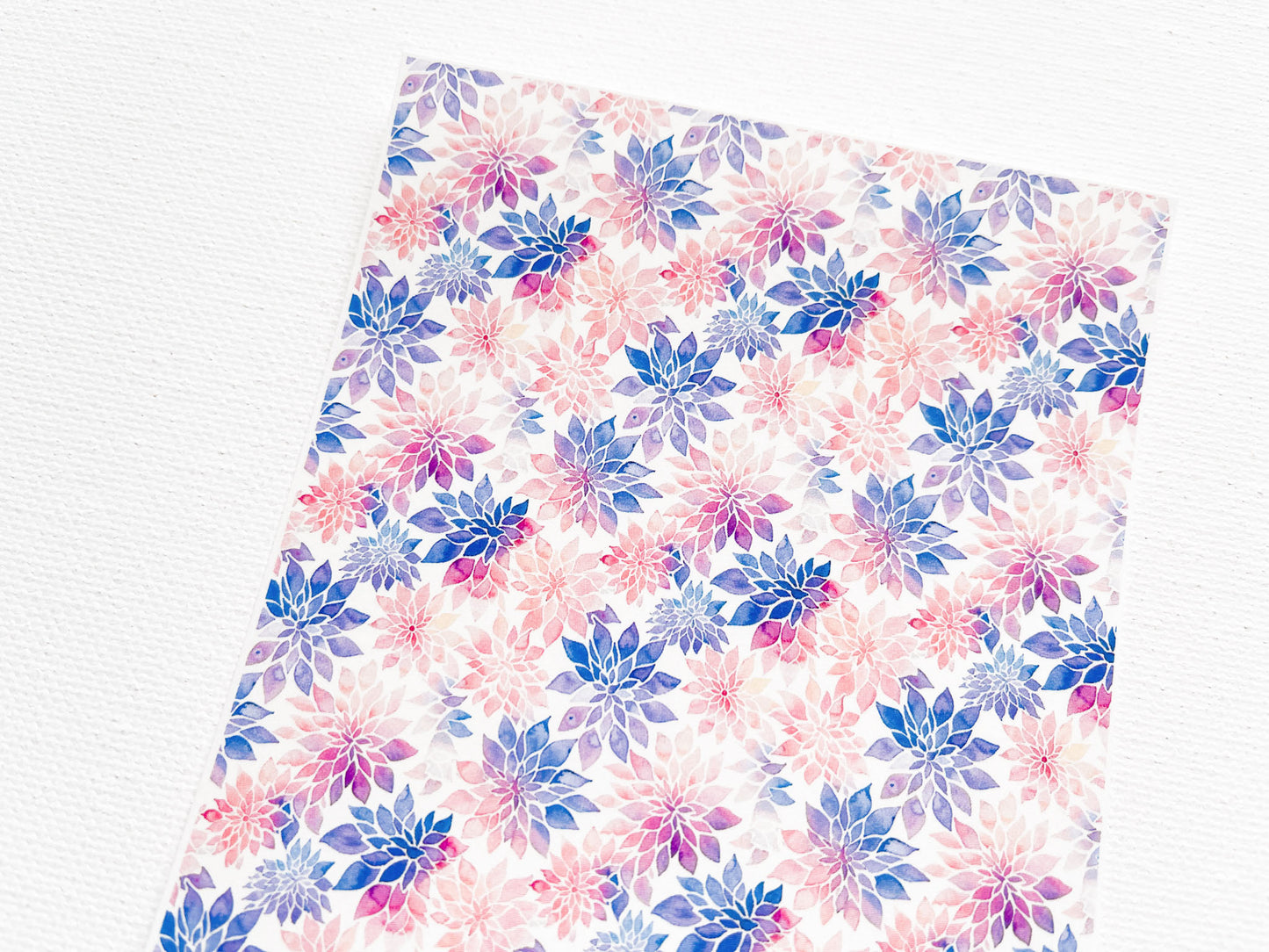 Transfer Sheet for Polymer Clay, Purple Pink Watercolor Floral Pattern