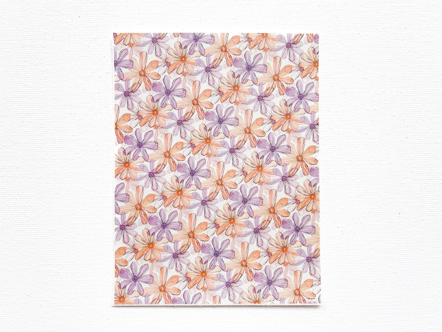 Transfer Sheet for Polymer Clay, Groovy Purple Orange Flowers