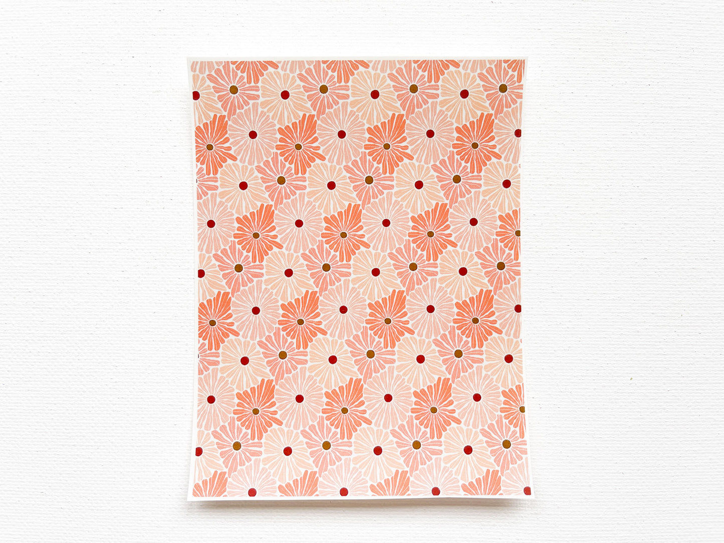 Transfer Sheet for Polymer Clay, Groovy Brown Orange Flowers