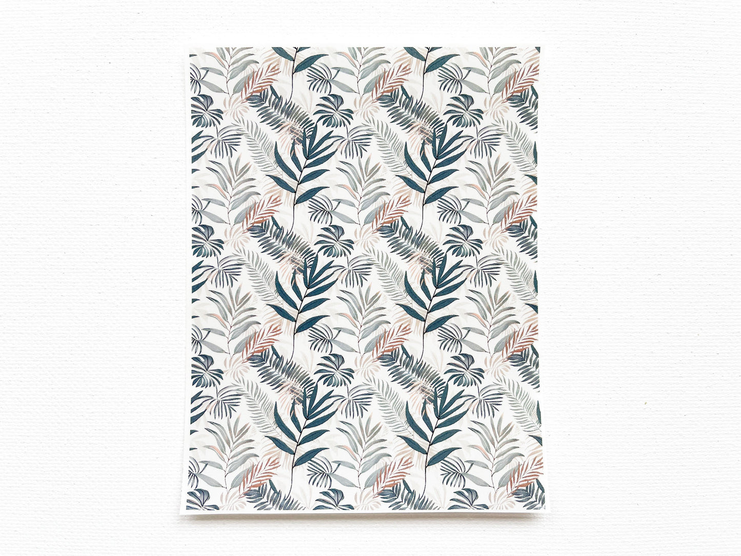 Transfer Sheet for Polymer Clay, Grey Brown Palm Leaves