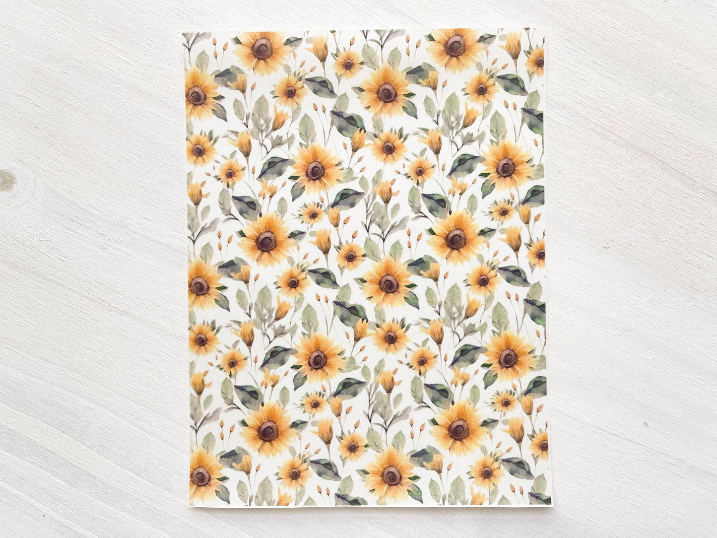 Transfer Sheet for Polymer Clay, Water-Soluble Paper, Sunflowers