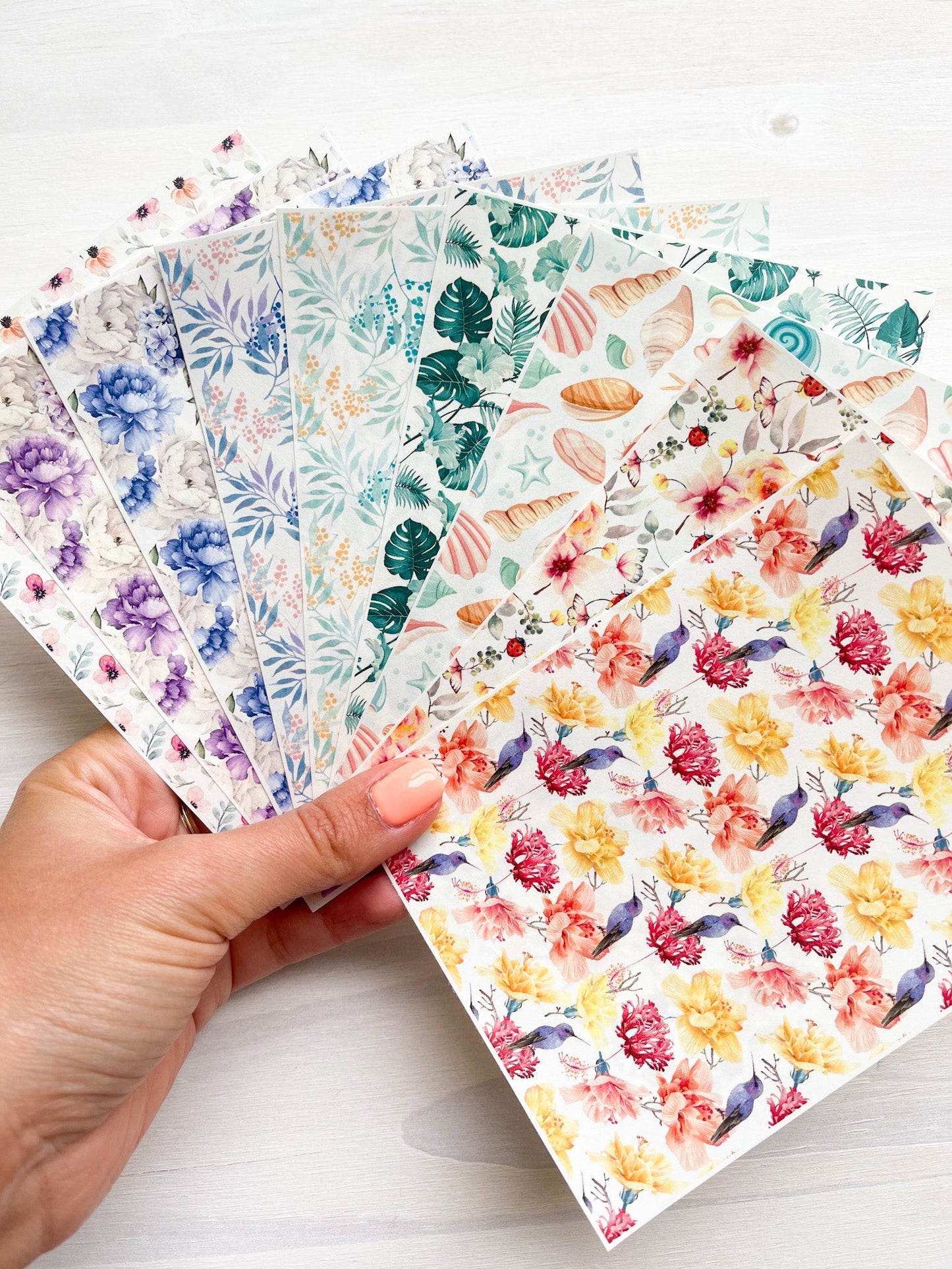 Transfer Sheet for Polymer Clay, Water-Soluble Paper, Ladybugs and Orange Pink Flowers