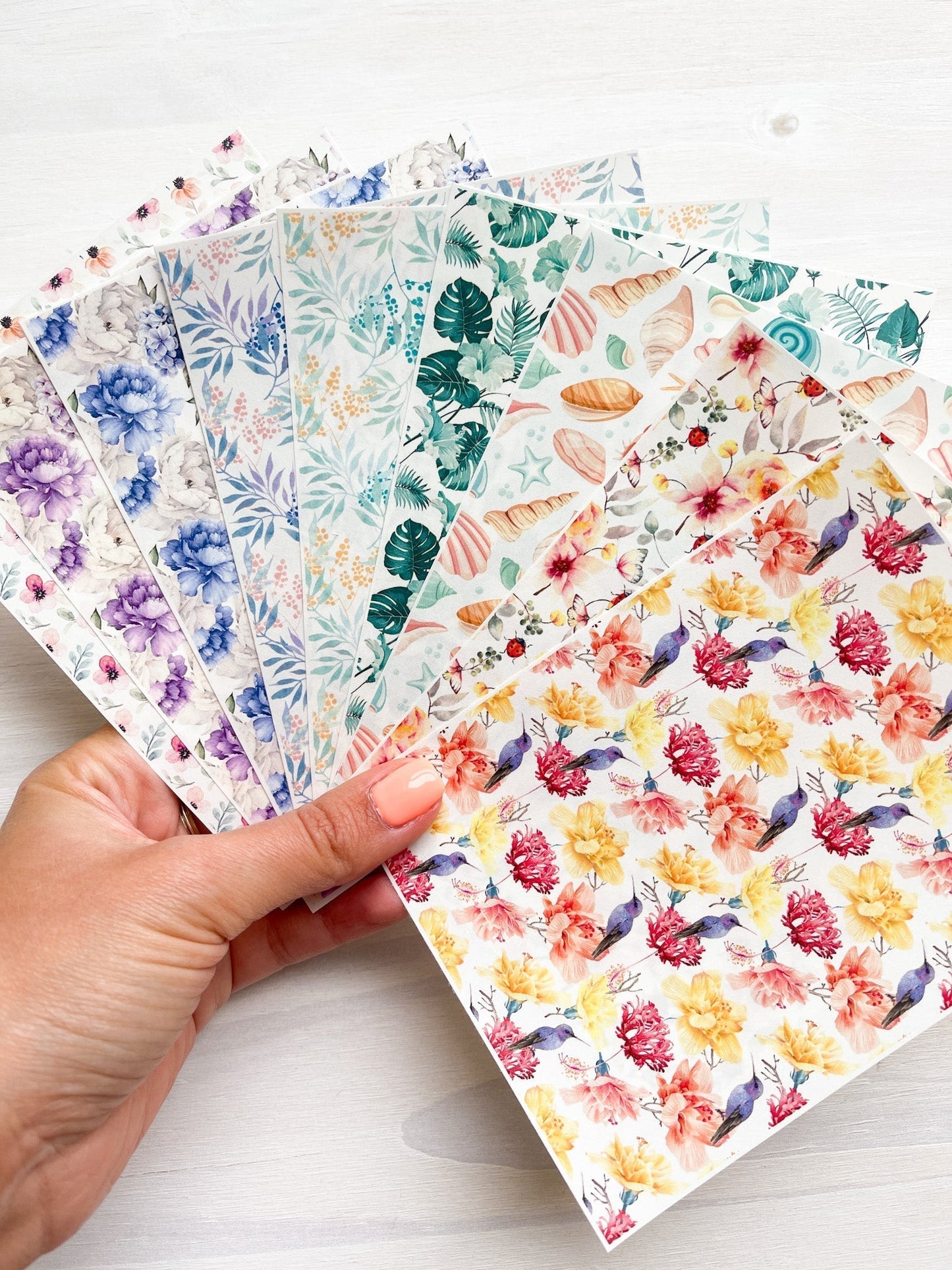 Transfer Sheet for Polymer Clay, Water-Soluble Paper, Aqua Blue Leaves