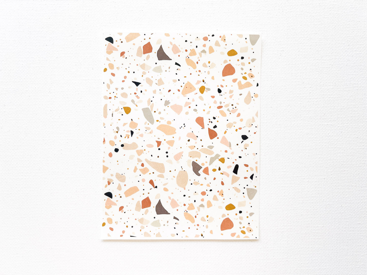 Transfer Sheet for Polymer Clay, Water-Soluble Paper, Beige Terrazzo Pattern