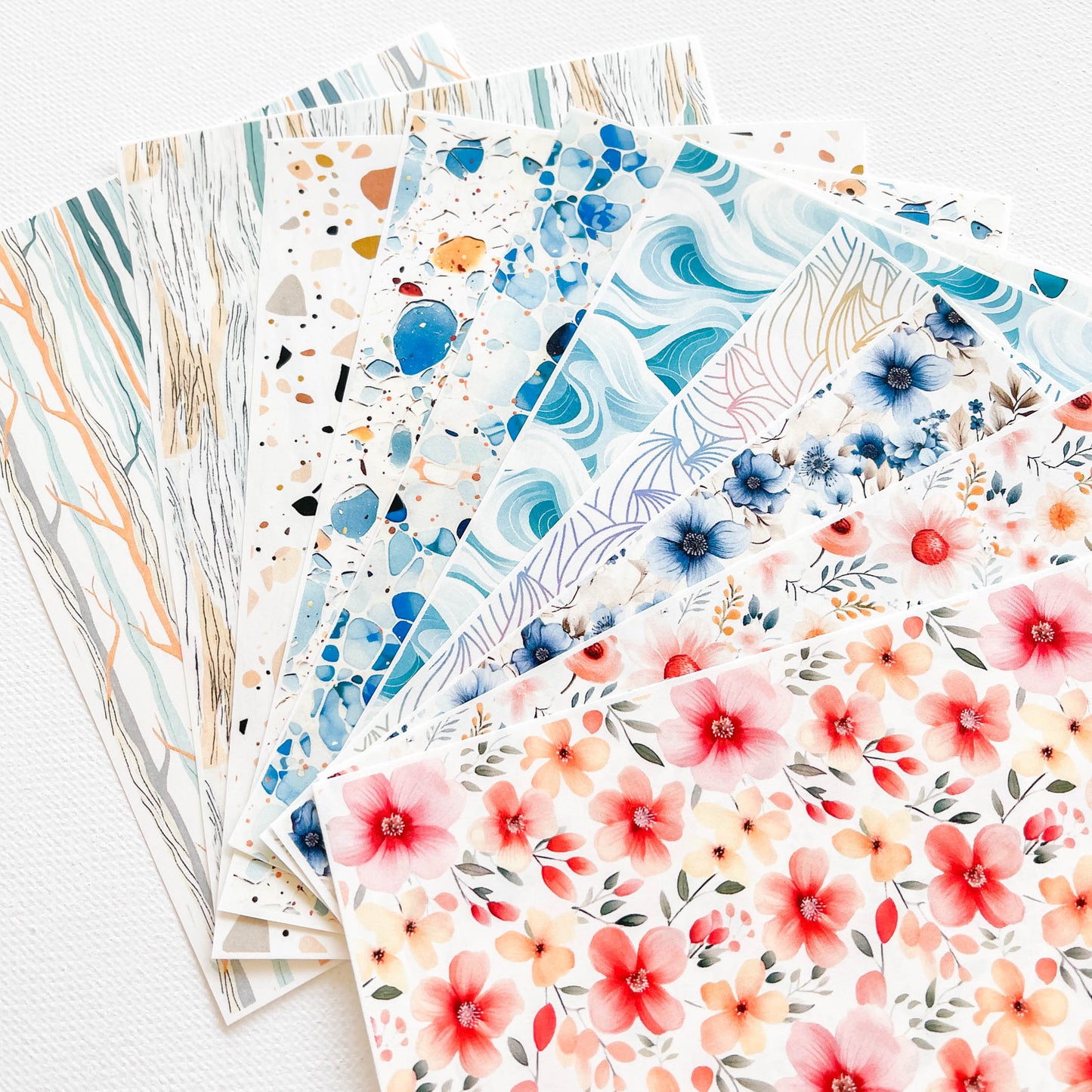 Transfer Sheet for Polymer Clay, Water-Soluble Paper, Beige Terrazzo Pattern