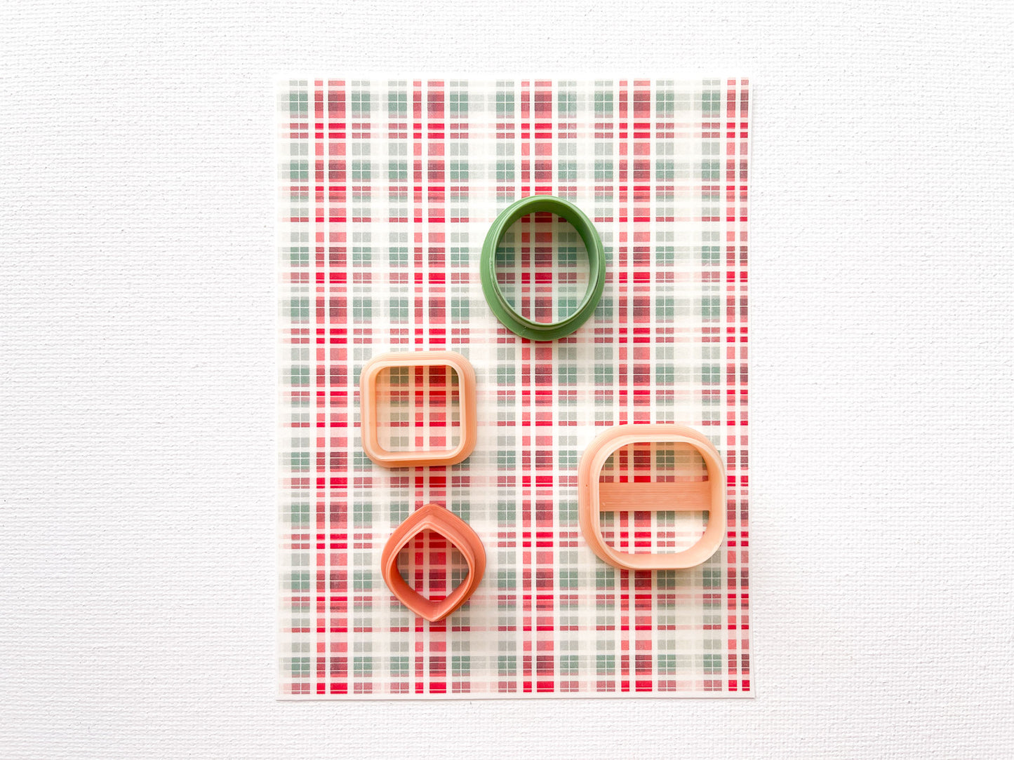 Transfer Sheet for Polymer Clay, Red and Green Plaid