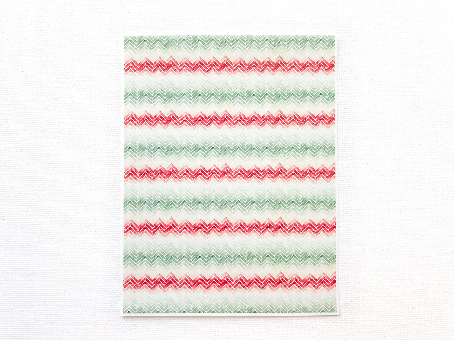 Transfer Sheet for Polymer Clay, Green Red Chevron Pattern
