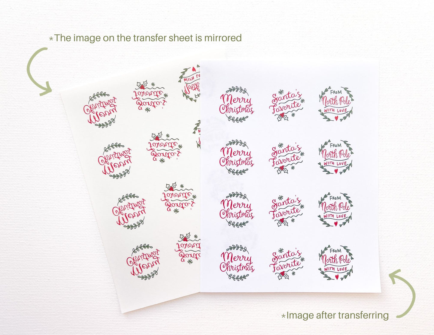Transfer Sheet for Polymer Clay, Seasons's Greetings
