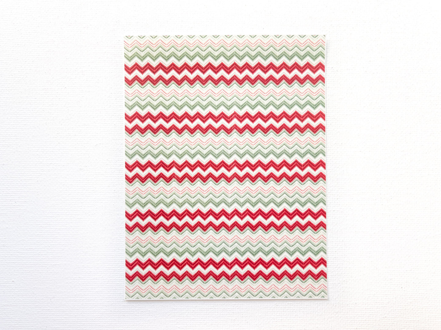 Transfer Sheet for Polymer Clay, Green Red Knit Pattern