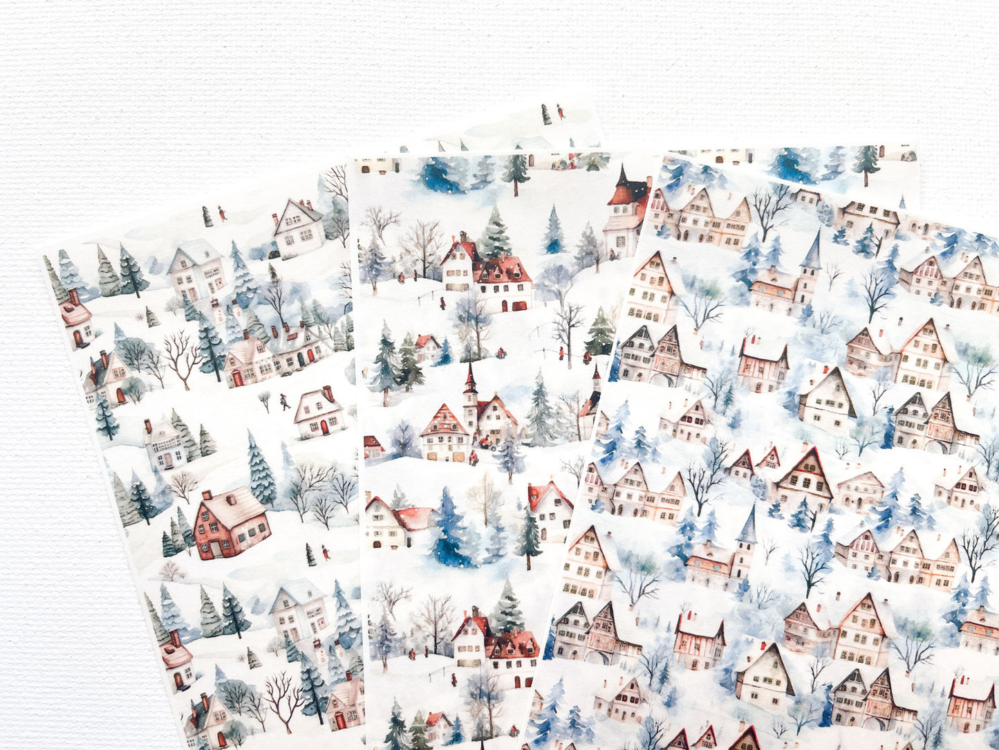 Transfer Sheet for Polymer Clay, Winter Village