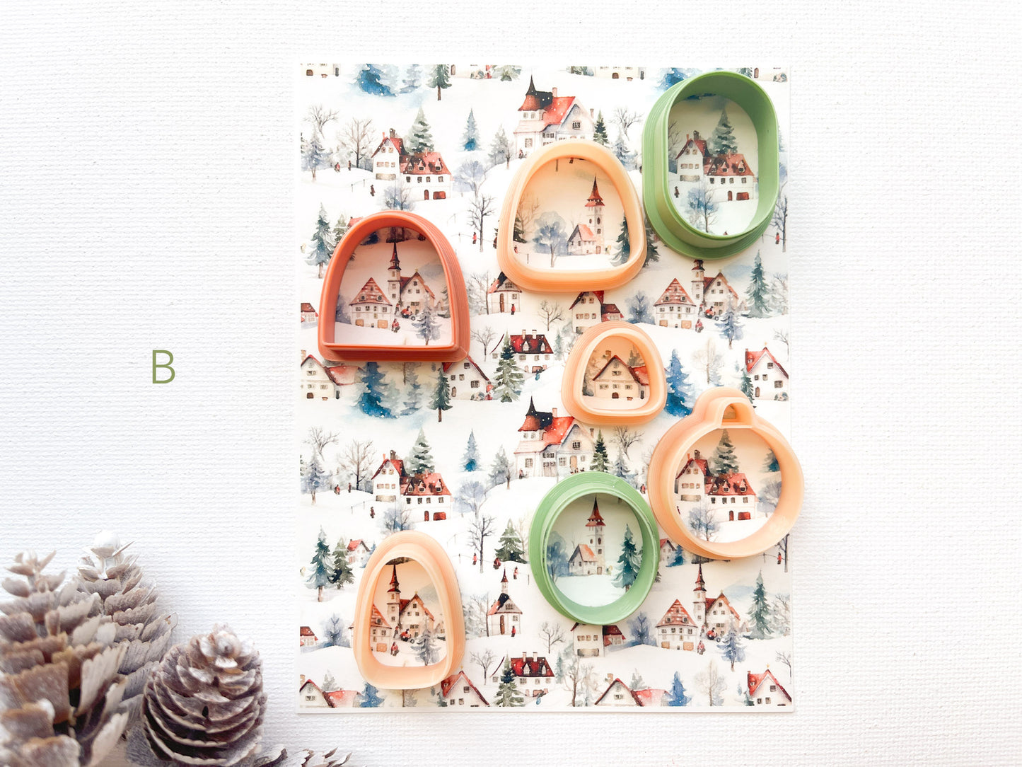 Transfer Sheet for Polymer Clay, Winter Village