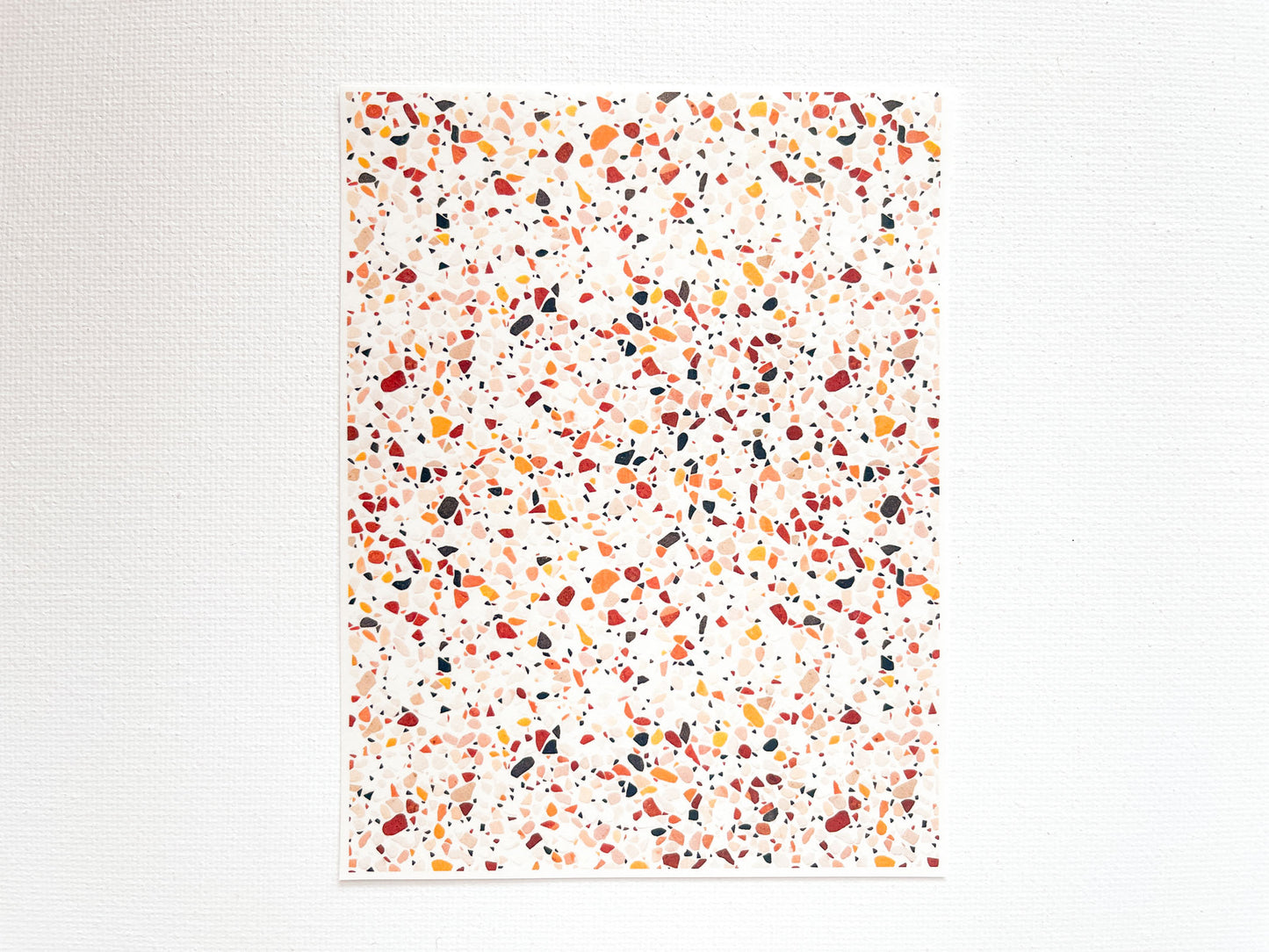 Transfer Sheet for Polymer Clay, Fall Terrazzo Mosaic Pattern