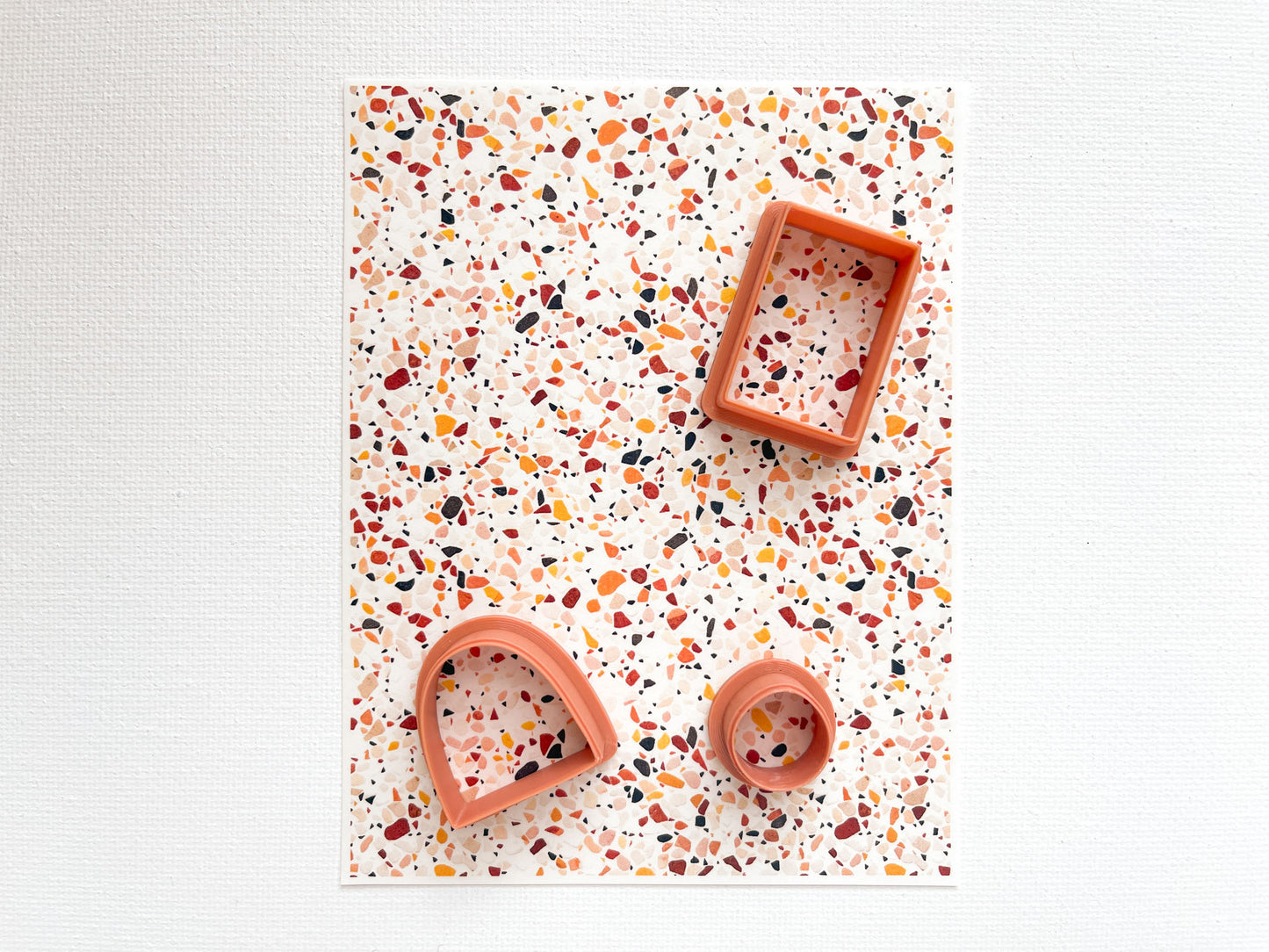 Transfer Sheet for Polymer Clay, Fall Terrazzo Mosaic Pattern