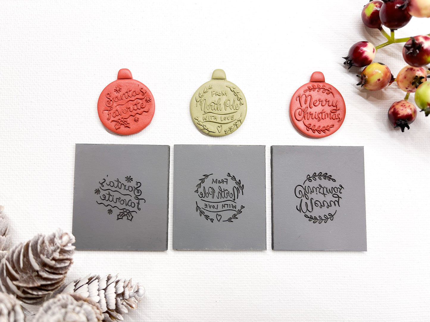 Embossing Texture Mat for Polymer Clay / Christmas