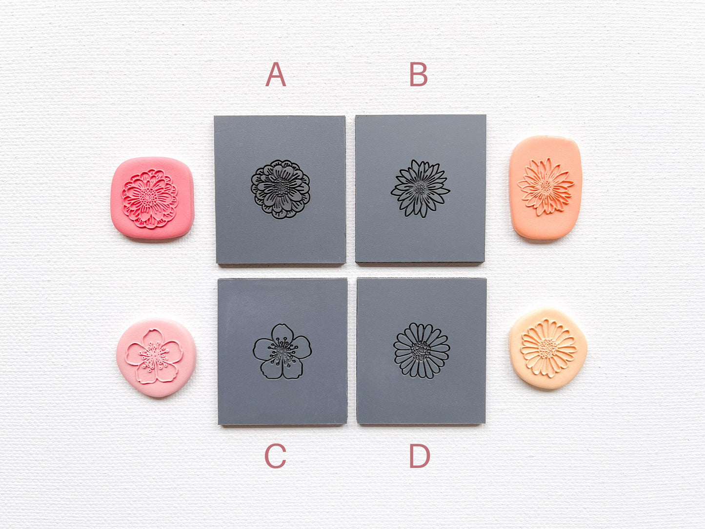 Embossing Texture Mat for Polymer Clay, Spring Flowers #1