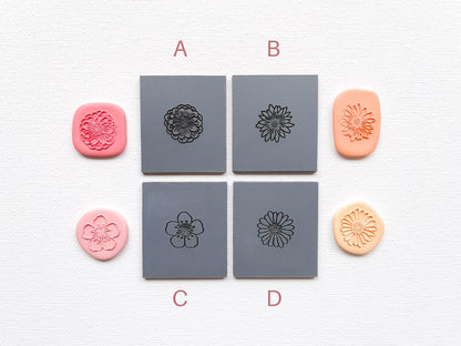 Embossing Texture Mat for Polymer Clay, Spring Flowers #1