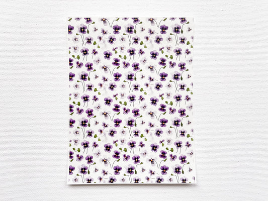 Transfer Sheet for Polymer Clay, Violets
