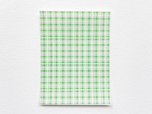 Transfer Sheet for Polymer Clay, Green Plaid Pattern