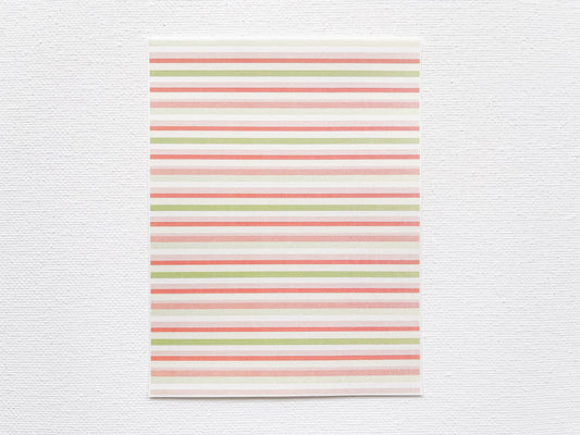 Transfer Sheet for Polymer Clay, Soft Orange Green Stripes