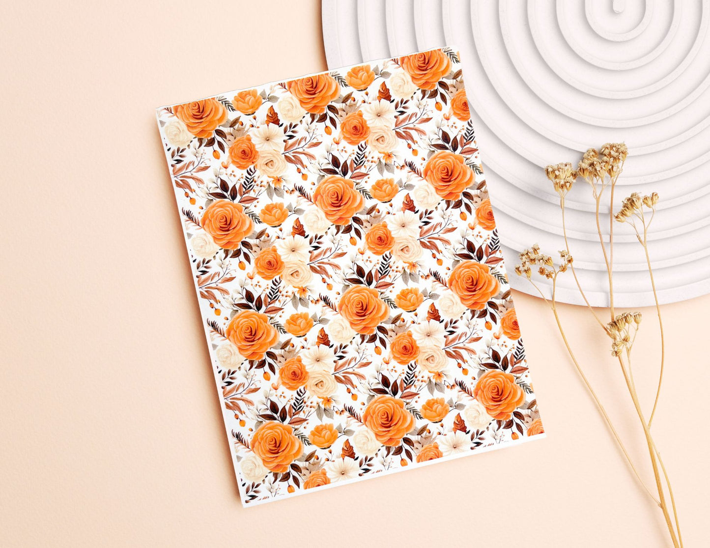 Transfer Sheet for Polymer Clay, Orange Roses