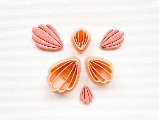 Elongated Seashell Floral Polymer Clay Cutters