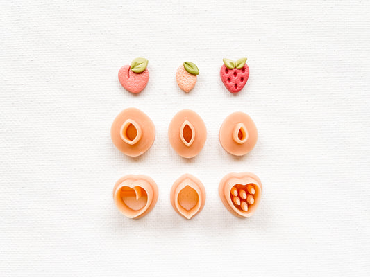 Fruit and Leaves Polymer Clay Stud Cutter Pack, 6-piece Set
