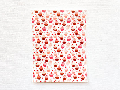 Transfer Sheet for Polymer Clay, Valentine Cupcakes