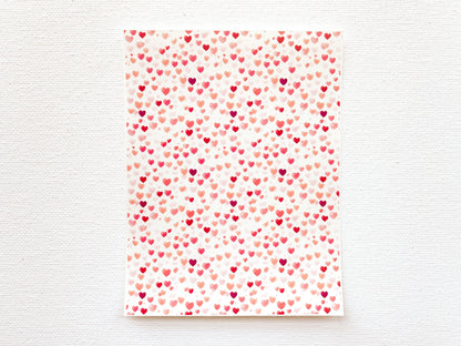 Transfer Sheet for Polymer Clay, Orange Pink Hearts