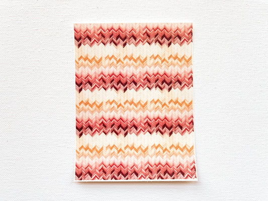 Transfer Sheet for Polymer Clay, Mauve Pink Orange Embroidery Pattern